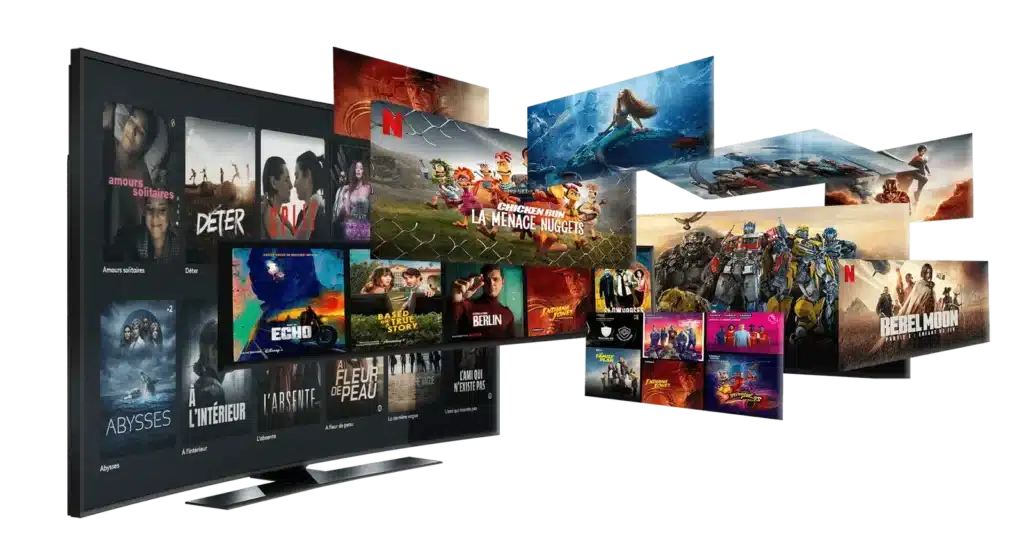 Écran de télévision avec des chaînes IPTV